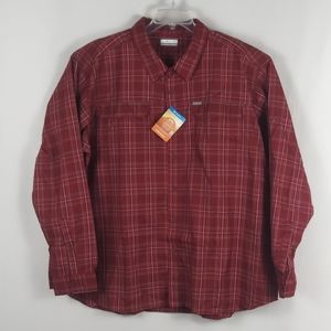 Columbia long sleeve red plaid shirt men size 4XL